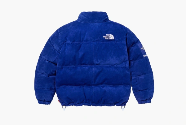 Supreme x The North Face Suede Nuptse Jacket Blue 