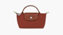 Longchamp Le Pliage Green Handle Pouch "Chestnut" 