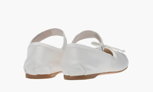 Miu Miu Satin Ballerinas White 