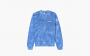 Sporty & Rich Serif Logo Embroidered Tie Dye Crewneck "Hydrangea/White" 