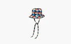 GUCCI X The North Face Exclusive Self Tie Nylon Hat Red, Blue, Black Print