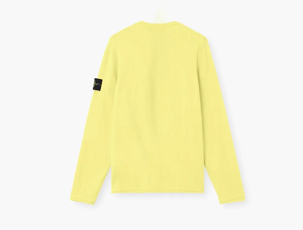Stone Island Organic Cotton Nylon Crewneck Jumper Bright Yellow