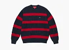 Supreme Loose Gauge Stripe Small Box Sweater Navy