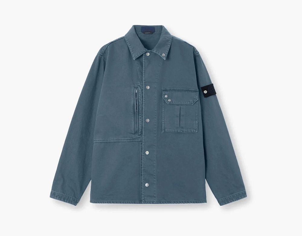 Stone Island Light Bull Denim-TC Overshirt Indigo