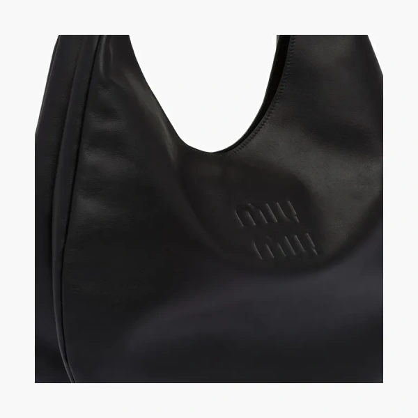 Miu Miu Leather Hobo Bag Black 