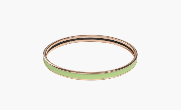 Hermès Enamel Bangles Unisex Green 