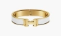 Hermes Clic H Bracelet White & Gold  