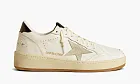 Golden Goose Ball Star White Black Heel