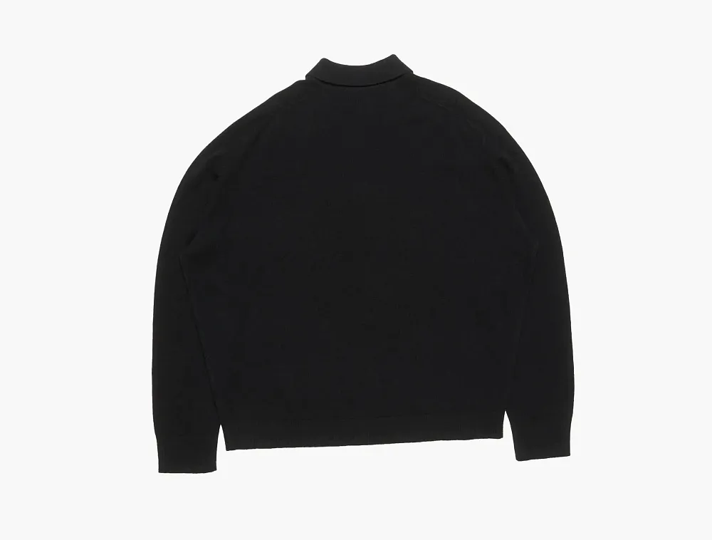 Acne Studios Wool Knit Polo Black