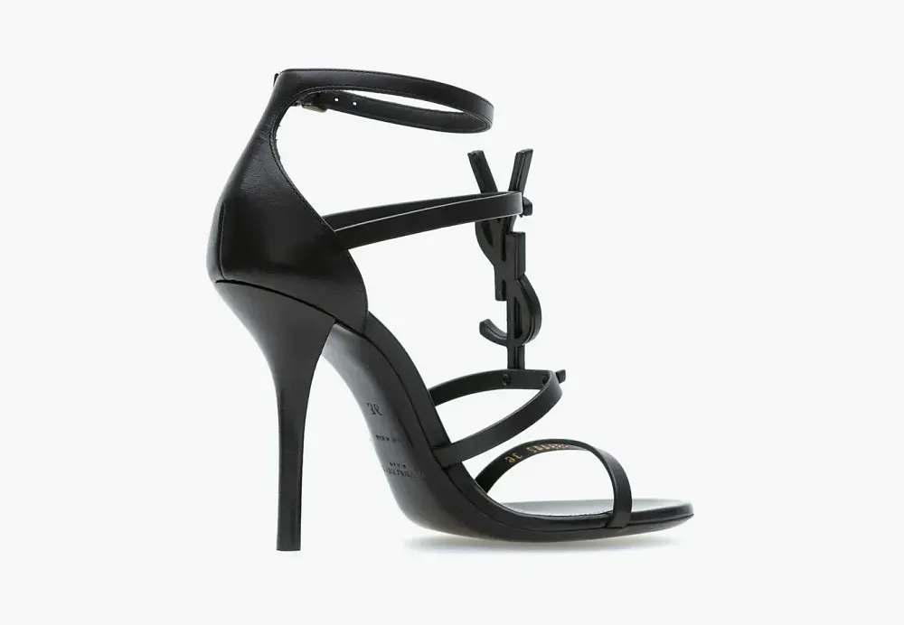Saint Laurent Cassandra Sandals In Smooth Leather Black