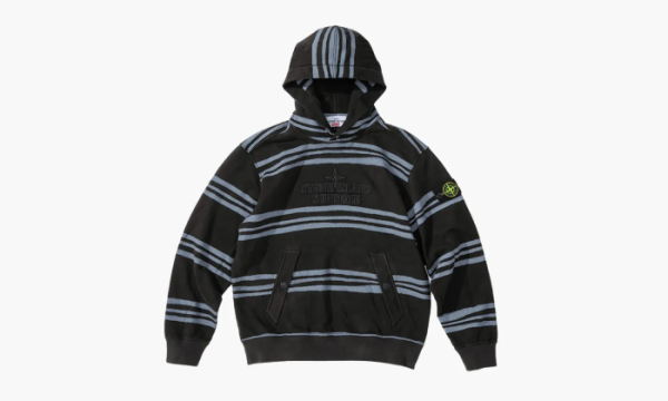 Stone Island X Supreme Warp Stripe Hooded Sweatshirt Black 