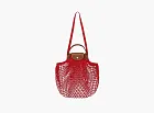 Longchamp Le Pliage Filet Top Handle Bag  Red