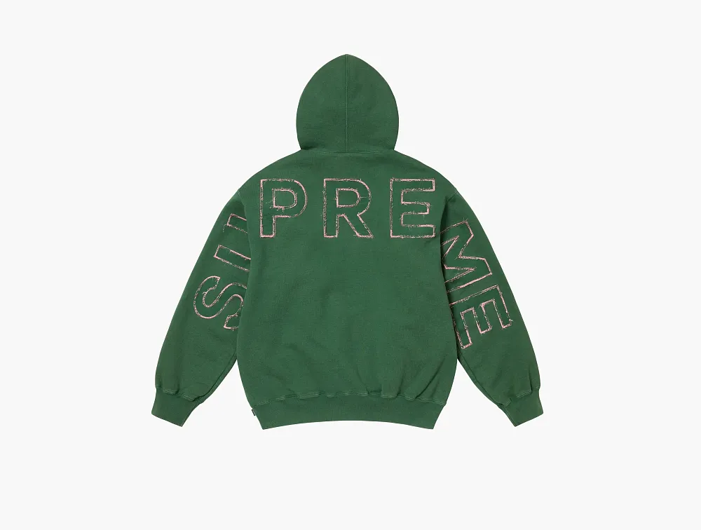 Supreme Frayed Hooded Sweatshirt Pine