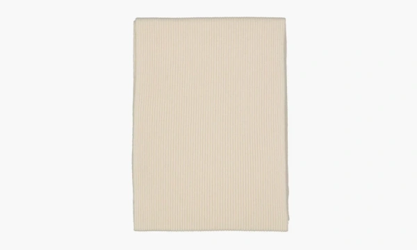 Stone Island Junior Logo Patch Ribbed Knit Scarf Cream White 