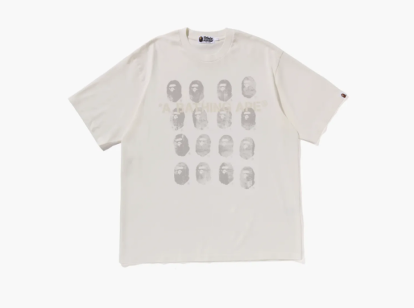 A Bathing Ape Garment Dye Logo Relaxed Fit Tee Ivory 