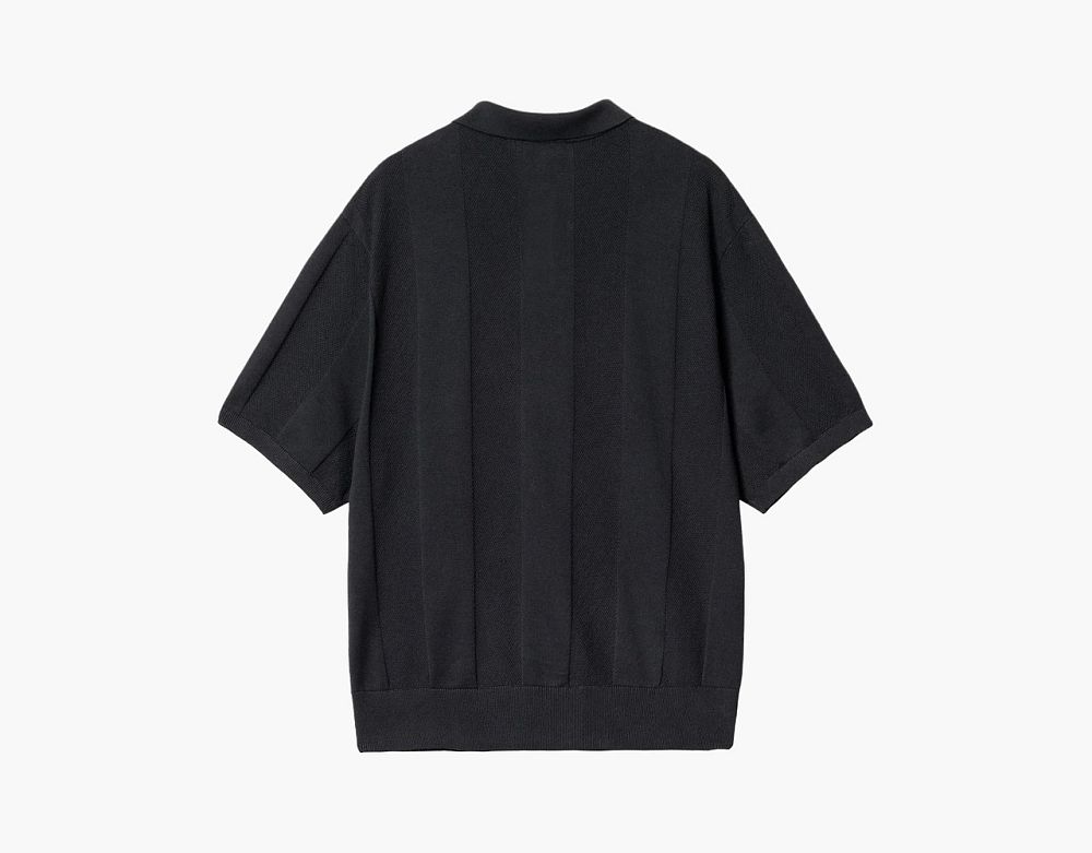 Carhartt WIP Miles Knit Polo Navy