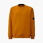 C.P. Company Diagonal Raised Fleece Crewneck Lens Sweatshirt Desert Sun - Orange