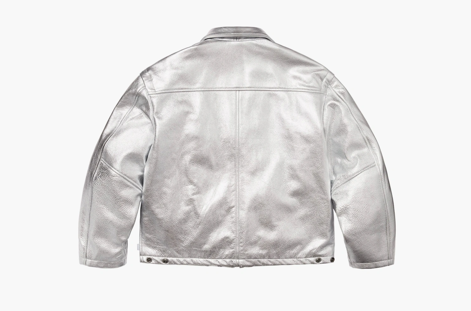 Supreme x Schott Leather Clip Jacket Silver 