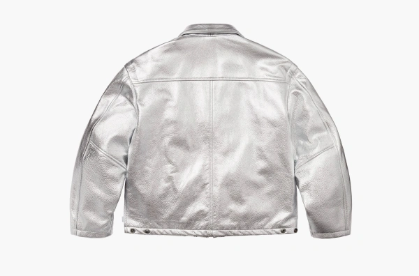 Supreme x Schott Leather Clip Jacket Silver  Supreme x Schott Leather Clip Jacket Silver