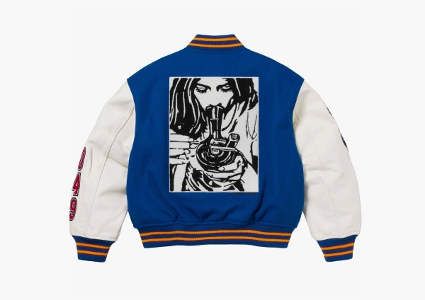 Supreme x Hysteric Glamour Varsity Jacket Blue 