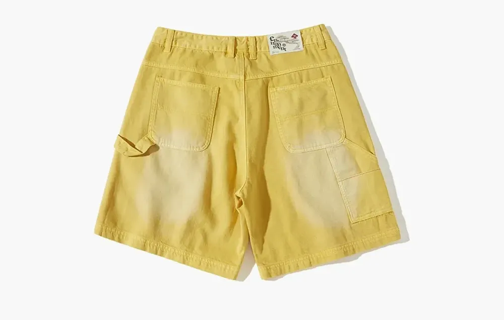 Nothomme Outdoor Retro Denim Shorts Yellow