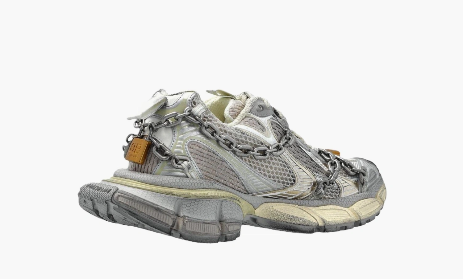 Balenciaga 3XL Chain Sneaker WMNS Eggshell Silver Gold 
