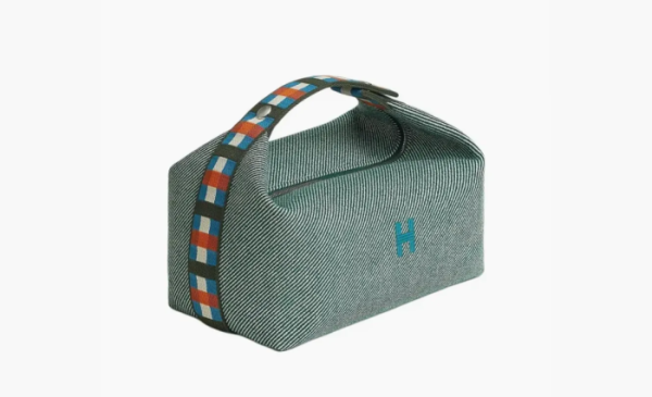 Hermes  Wool Cosmetic Bag Bride à brac for Women Dark Green 