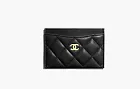 Chanel СС Logo Sheepskin Leather Cardholder Black