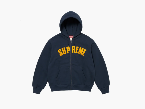 Supreme Arc Thermal Zip Up Hooded Sweatshirt Navy 