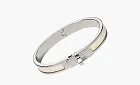 HERMES Enamel Bangles Silver