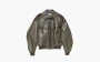 Acne Studios Leather Bomber Jacket Green 