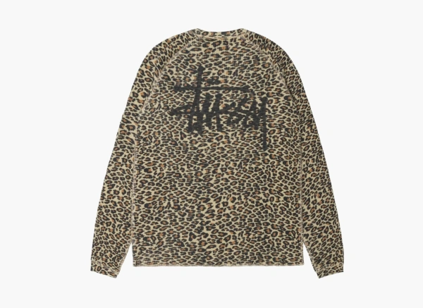 Stussy Raglan Thermal Long-Sleeve Crew Leopard 