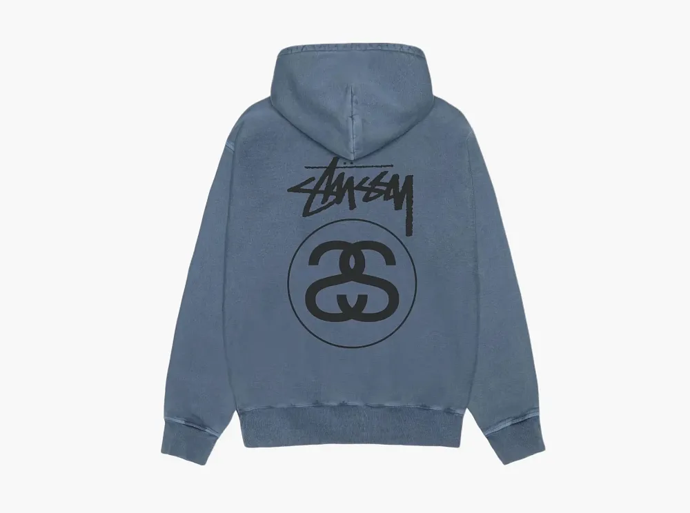 Stussy Stock Link Zip Hoodie Pigment Dyed Navy Blue