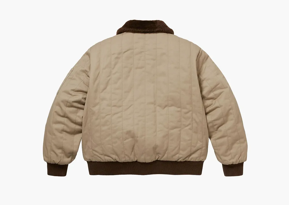 Supreme x Dickies Reversible Quilted Faux Fur Work Jacket Tan