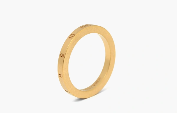 Maison Margiela Numerical Semi-Polished Gold Ring 