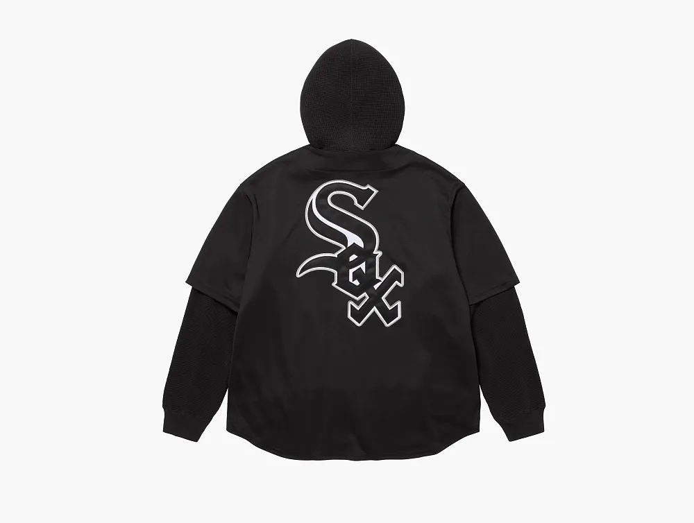 Supreme x Chicago White Sox Hooded Baseball Jersey Black