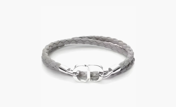 Dior Woven Leather Bracelets Gray 