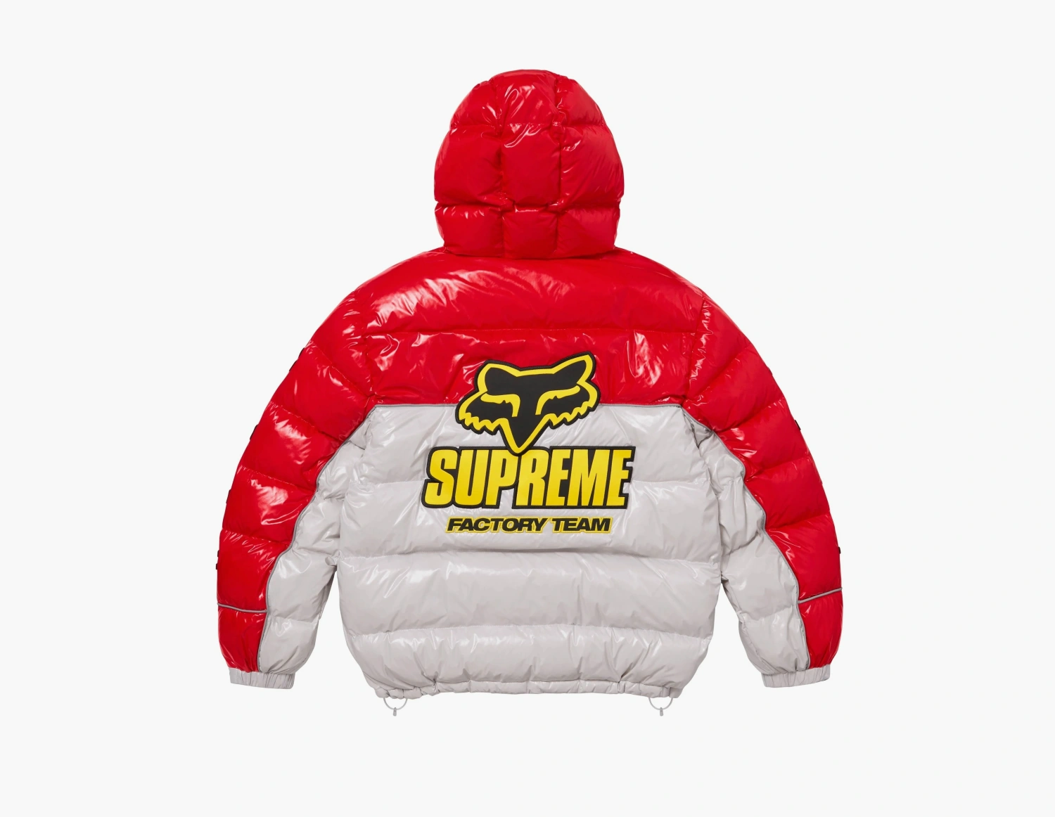Supreme x Fox Racing Shiny Down Puffer Jacket White 