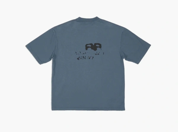 Balenciaga Hand Drawn BB Icon Medium Fit Vintage T-Shirt Blue/Black 