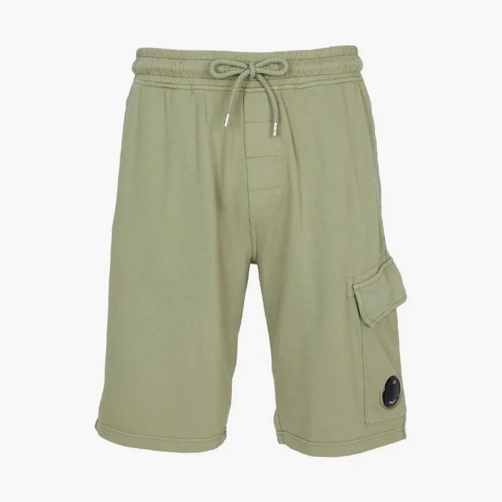 C.P. Company Light Fleece Lens Cargo Shorts Green