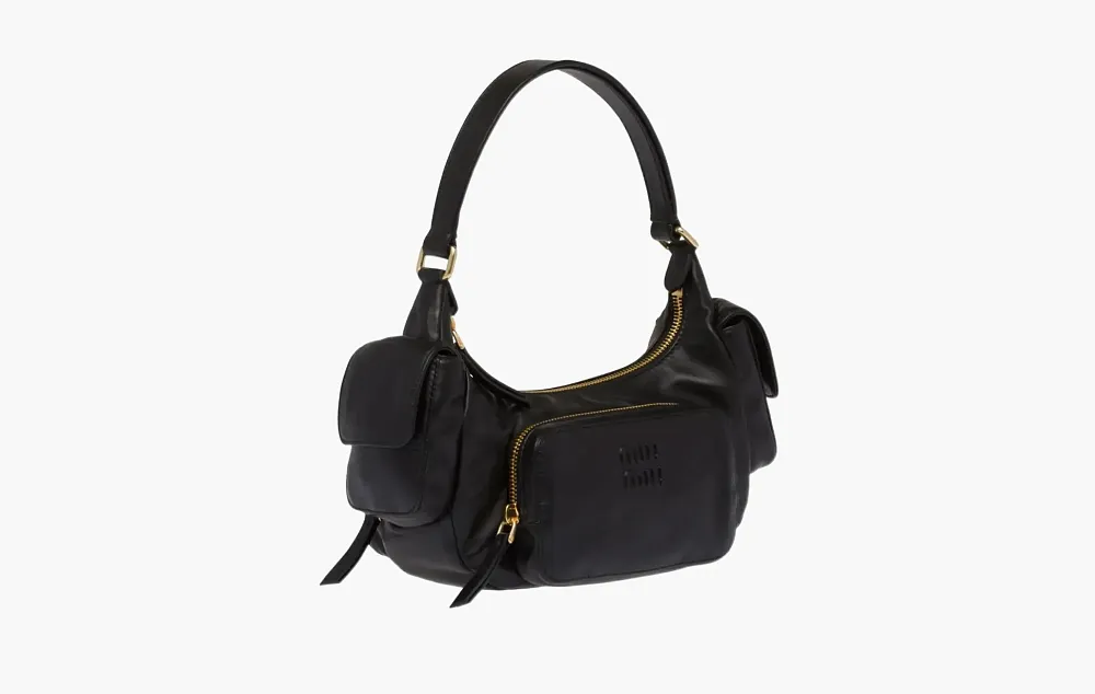 Miu Miu Leather Pocket Bag Black