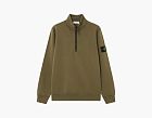 Stone Island Organic Cotton Fleece Half-Zip Sweatshirt Military Green