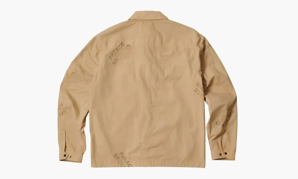 PALACE X C.P. Company Washed Cotton Shirt Jacket Stone 