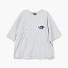 ARNODEFRANCE Vintage Cropped ADF Logo T-Shirt Grey