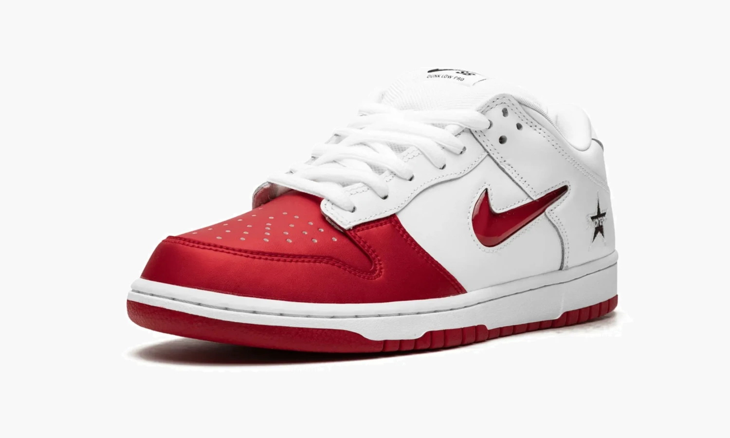 Nike SB Dunk Low "Supreme - Jewel Swoosh Red / White" 