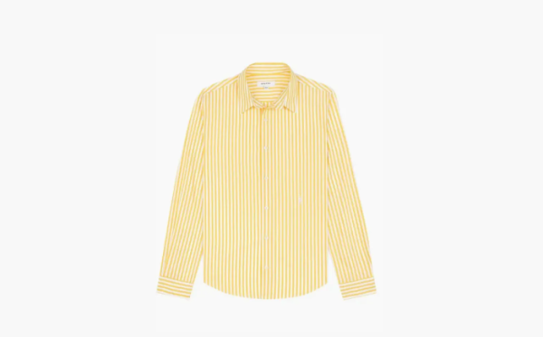 Sporty & Rich SRC Embroidered Button Down Shirt White/Yellow 