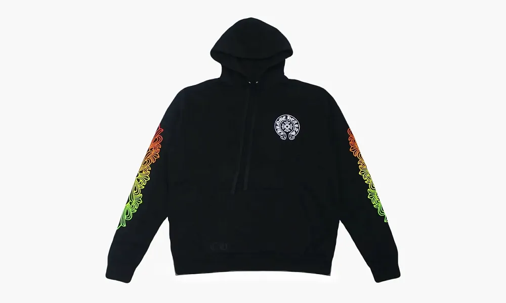 Chrome Hearts Floral Sleeve Gradient Made In Hollywood Hoodie Black / Gradient