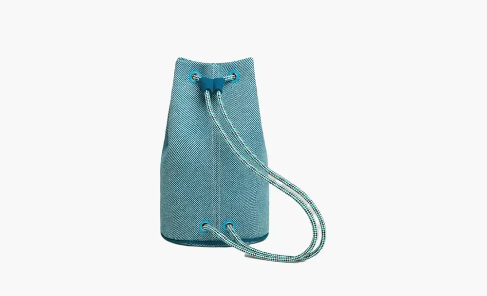 HERMES Canvas Clutch Canvas Bag Blue