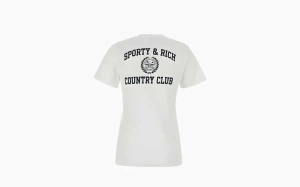 Sporty & Rich Varsity Crest Crewneck T-Shirt White 