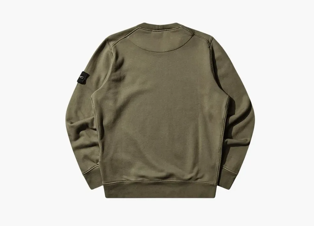 Stone Island Organic Cotton Fleece Sweatshirt Khaki
